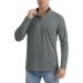 MAGCOMSEN Men's UPF 50+ Long Sleeve Quarter Zip Sun Shirt - Dark Grey Large - Buy Online on GoSupps.com