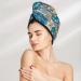 Vintage Floral Butterflies Hair Towel Wrap - Quick-Dry Hair Turban with Button for Effortless Styling - Buy Online on GoSupps.com