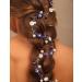 BERYUAN Women Girls Flower Pearls Wedding Hair Vine Blue Rhinestone Pearls Wedding Headpiece Silver Bridal Hair Vine Silver Wedding Hair Accessories for Wedding Women and Girls - Buy Online on GoSupps.com