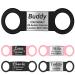 Gisurey dog brand with engraving- silent slide-on dog stark personalized made of robust stainless steel durable and easy to read dog tags with engraving for dog and cat neck band (BS S) S (width: 1.5 cm) black & silver