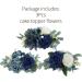 Rinlong 3Pcs Pre-made Cake Toppers Navy Blue Flowers Cake Decorations Wedding Cake Decorating Flowers Decor Birthday Baptism Party Cake Toppers 3pcs Navy Blue - Buy Online on GoSupps.com