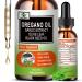 Vita letuo Organic Oil of Oregano with Black Seed Oil Oregano Oil Liquid Drops w/Garlic Olive Leaf Elderberry for Immune Digestive Support & Antioxidant Seasonal Support Supplement for Women Men