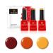 Bluesky Gel Nail Polish Set Burnt Sunset Banana Mania Lt129 Orange Sweetie A012 Paradise Deep Red 80575 3 x 5 ml (Requires Curing Under UV or LED Lamp) Burnt Sunset 15 ml (Pack of 1)