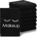 12 Pieces Cotton Makeup Towels Black 13x13 Inches Makeup Washclothes for Face Reusable Makeup Remover Towels Facial Cleansing Wash Cloths Women Face Towel Absorbent Cosmetic Towel (Cute Style)