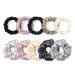 LILYSILK Pure Silk Scrunchies for Women Colorful Hair Bow Ties- Girls- Unique Bobble Elastics Hair Scrunchy- Soft Cute (10pc-Mixed color)
