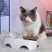Milifun Elevated Tilted Cat Food Bowls | Anti-Vomiting Orthopedic Kitty Bowls for Indoor Cats - White - Buy Online on GoSupps.com