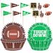 Football Party Supplies: 96-Count Football Cupcake Liners & 96pcs Cupcake Toppe - Perfect for Game Day Birthday and Tailgate Parties - Premium Football Cake Decorations - Football Party Favors