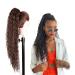 JACY Ponytail Extension Curly Hair 70 cm with Drawstring Hair Extensions Heat Resistant Easy to Apply (Dark Brown)