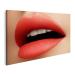 islandburner Cosmetics Canvas Picture Makeup Gloss Lipstick On Lips Closeup of Beautiful Female Mouth with Red and Pink Lipp Makeup Part Of Face for Living Room Bedroom Kitchen Home Office as Wall Painting on the