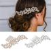 Elegant Rhinestone Bridal Hair Clip - Sparkling Crystal Hairpin for Wedding - Rose Gold Flower Leaf Design - Hair Accessories for Women & Girls - Buy Online on GoSupps.com