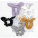 Bunny Ear Cotton Bow Scrunchies for Women & Girls - Set of 5 (Black, White, Grey, Purple, Yellow, Dark Green) - Buy Online on GoSupps.com