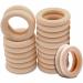 WUUDAR 20Pcs Wooden Rings for Crafts  55mm - Smooth Unfinished Macrame Rings   Durable & Lightweight Wood Rings for Jewelry  DIY Making  Crafts & Home Decor