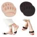 Reusable Honeycomb Fabric Forefoot Pads Soft Ball of Foot Cushions Metatarsal Pads for Women Men Prevention Pain Relief (Black Beige)