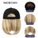 Qlenkay Baseball Cap with Hair Extensions: Ash Blonde Mix Bleach Blonde Straight Bob Wig Hat 14 Inch - Buy Online on GoSupps.com