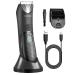 Ball Shaver for Men and Body Hair Trimmer ,Body Groomer for Groin&Pubic with LED Bikini Electric Male Razor USB Type-C Charging IPX7 Snap-in Ceramic Blades Wet and Dry Use XL-black