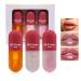 Horuili Lip Plumper Set Lip Booster Lip Enhancer 3Piece Natural Lip Plumper Set with Fine Sparkle Moisturizes and Blurs Lip Wrinkles Warm Sensation Color Changing Lip Oil Set