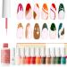 Beetles Gel Polish Nail Art Liner Gel Set Halloween Nails- 12Pcs Popular White Orange Gel Art Paint Brown Green Fall Colors Swirl Nails Built Thin Nail Art Brush in Bottle Gel Thanksgiving Gift A-Nature Philosophy