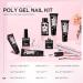 Morovan Poly Gel Nail Colors Kit - 4 Clear Pink Poly Nail Gel Set for DIY Nail Art - Buy Online on GoSupps.com