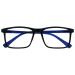 Opulize ink long -sightedness Large rectangular frame spring hinges scratch -resistant black men M4-1 -1.50 -1.50 dioptria Black front with blue arms