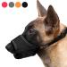 HEELE Dog Muzzle,Soft Nylon Muzzle Anti Biting Barking Chewing,Air Mesh Breathable Drinkable Adjustable Loop Pets Muzzle for Small Medium Large Dogs 4 Colors 4 Sizes Medium Black