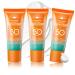 3PCS Moisturizing Face Sunscreen Mineral Sun screen SPF 50+ PA+++ Lightweight Refreshing Sunblock Waterproofing Travel Size Sunscreen Lotion for Face and Body 1.76 OZ