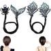 Rhinestone Flower Hair Clip Whale Tail Rhinestone Flower Hair Clip For Women Lazy Hair Curler Deft Bun Maker Elegant Lazy Hair Curler Bun Clips Ocean Blue Feather Hairpin (Size : Feather+Whale Ta 1 count (Pack of 1)
