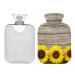Hot Water Bottle 2L with Cover Sunflower Wooden Hot Water Bag for Pain Relief Hand Feet Warmer Winter