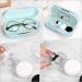 Moko Double-Sided Glasses Case with Mirror - Scratch-Resistant Wearable Holder for Glasses Reading Glasses & Contact Lenses - Marble Light Blue - Buy Online on GoSupps.com