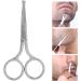 Stainless Steel Eyebrow Scissors & Nose Hair Trimmer for Men - Rounded Tip Grooming Tool for Eyebrows Nose Moustache & Beard - Buy Online on GoSupps.com