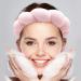 HOYDATE Puffy Spa Headband for Women - Pink | Soft & Padded Hairband for Makeup Removal, Shower, Skincare - Non Slip Sponge & Terry Towel Hair Band - Buy Online on GoSupps.com