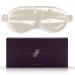 SILKSLEEK Eye Mask for Sleeping 22 Momme Pure Mulberry Silk Sleep Mask Filled with 100% Pure Silk Travel Essentials Super Soft & Comfortable Blackout Eye Mask in Gift Box (Pearl White)