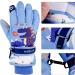 Kids Ski Gloves Mittens Waterproof | Winter Warm Snow Gloves for Boys Girls 2-10 Years | Thermal Fleece | Pink Purple Blue Cartoon | Light Blue-1 - Buy Online on GoSupps.com