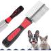 Deshedding Tool & Pet Grooming Professional Metal Shedding Brush Pet Cat Dog Grooming Comb Trimmer Tool Double Sided Fur Rake Tool - Buy Online on GoSupps.com