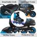 Nattork Adjustable Inline Skates for Kids Boys & Girls - Blue Black Red with Light up Wheels - Youth Blade Roller Skating for Beginners Ages 3-15 - Blue knight-1 Large (US 4-7Y) - Buy Online on GoSupps.com