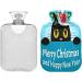 Timid Cat Christmas Kitty Hot Water Bottle | Soft Fleece Cover | 2L Hot Water Bag for Hot & Cold Compresses - International Shipping - Buy Online on GoSupps.com