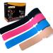 Kinesiology Tape Precut 4 Rolls Original Cotton Elastic Athletic Tape Muscle Tape Hypoallergenic & Waterproof K Tape for Muscle Pain Relief and Joint Support-4Ccolor (4Color-E)