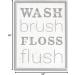 Stupell Industries Wash Brush Floss Flush Wall Art - Rustic Grey & White Typography by Daphne Polselli | 24x30 Framed Decor for Home - Buy Online on GoSupps.com