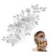 Mikinona Rhinestone Tuck Comb Flower Side Comb Side Combs Bridal Hair Comb Weeding Bride Hair Accessories Wedding Accessories Hair Comb for Women Rhinestone Leaf Hairpin Hair Jewelry Metal