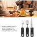 3 Piece Adaptive Utensils Heavy Stainless Steel Spoon Fork Serrated Knife with Non Weighted Non Slip Handles for Hand Tremors Arthritis Elderly Use(Black) - Buy Online on GoSupps.com