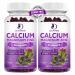 (2 Pack) Sugar Free Calcium Magnesium Zinc Gummies, Calcium Magnesium 2:1, Contains Magnesium Glycinate, Vitamin D3, Sea Moss, for Bones, Muscles, Calm Mood & Sleep Support, Vegan, 120 Gummies Sweet Elderberry 60 Count (Pac