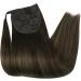 Fshine Balayage Brown Ponytail Extension Real Hair Straight Soft Remy Ponytail Extensions Human Hair Balayage Dark Brown Faded to Maroon Highlight with Dark Brown Extensions 45cm 80g #2/8/2 4.pony#2/8/2 18 inch - Buy Online on GoSupps.com