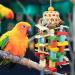 Multi-Colored Parrot Hanging Toys | Chew & Bite Cardboard Accessories for Budgies & Large Birds - M-45cm - Buy Online on GoSupps.com