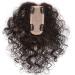 Curly Wig for Women Natural Hairline Silk Base Clip in Human Hair Topper for Thin Hair 12" Black
