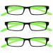 UV Reader Black Bright Green Neck Reading Glasses Value 3 Pack Women Men UVR3PK021 +1.50 +1.50 Diopters
