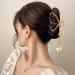 4 Pack Big Gold Butterfly Hair Clips with Pearl Tassel - Stylish Hair Accessories for Women and Girls - Buy Online on GoSupps.com