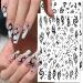 10 Sheets Black White Gothic Nail Art Stickers - Designer 3D Decals for Acrylic Nails - Buy Online on GoSupps.com