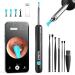 Ear Wax Removal Tool Camera - R1 Upgraded Anti-Fall Off Eartips Ear Cleaner with Camera Wireless Otoscope with 1080P HD Waterproof Ear Camera Earwax Removal Kit for iPhone Android Black