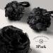 WhaleLife Bath Loofah Sponge Shower Pouf Puff 3 Pack - Black - Buy Online on GoSupps.com