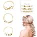 Elastic Bracelet Hair Ties  Mesen 3PCS Hair Ties Bracelet with Gold Metal  Looks Awesome On Your Wrist and Cute In Your Hair  Hair Ties for Outdoor Sports  Yoga  Ball Games  Shopping Etc (Gold)