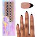 French Tip Press On Nails Almond - Reusable French Manicure Press On Nails | Beauty Nail Kit For Parties Cosplay Performance Aezon French Black Wear 15 - Buy Online on GoSupps.com